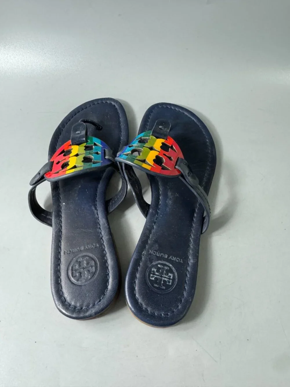 Tory Burch Miller Rainbow Flat Sandals Sz 6.5